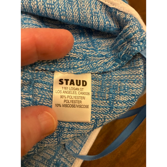 0110 NWT STAUD Bright Blue Halter Top with Fringe Size 10 - Picture 8 of 9